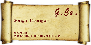 Gonya Csongor névjegykártya